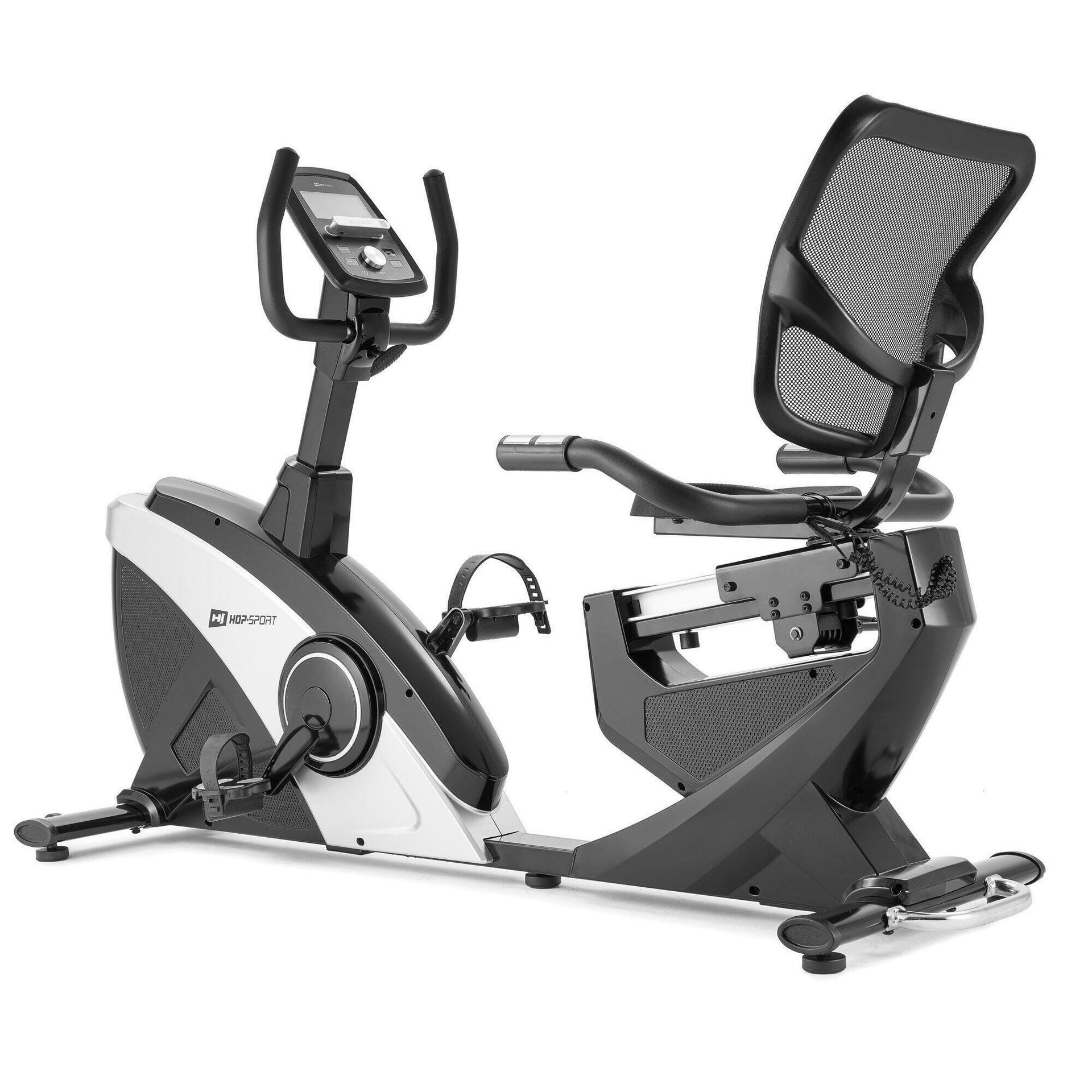 Hop-Sport Rower leżący HS-070L Helix srebrny + mata 51300