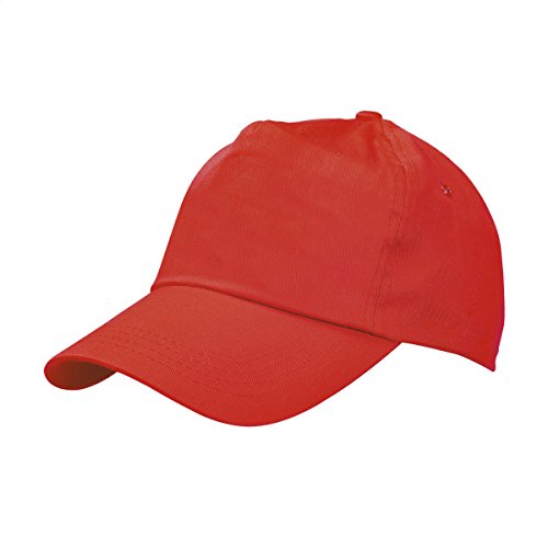 eBuyGB Baseball 100% bawełna regulowana dorośli unisex jeden rozmiar 5 paneli czapka sportowa czapka, czerwony, opakowanie 10 sztuk