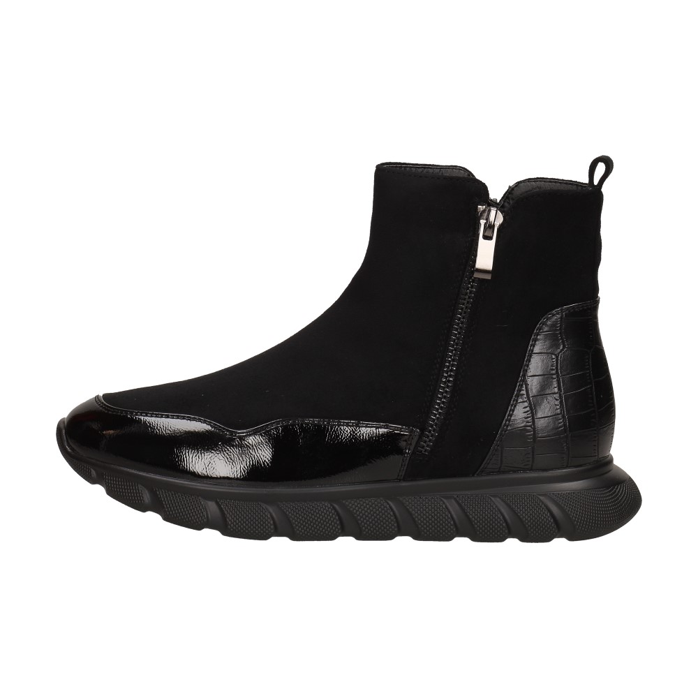 Czarne botki damskie, sneakersy na zimę VINCEZA 10789 - Vinceza