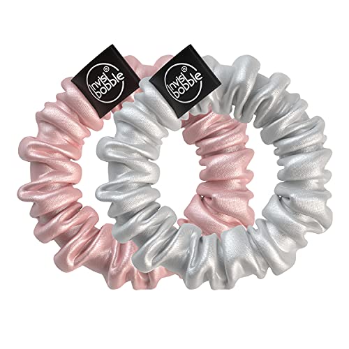 INVISIBOBBLE, SPRUNCHIE, Aksamitna gumka do włosów Slim (Bella Chrome), 2 szt.