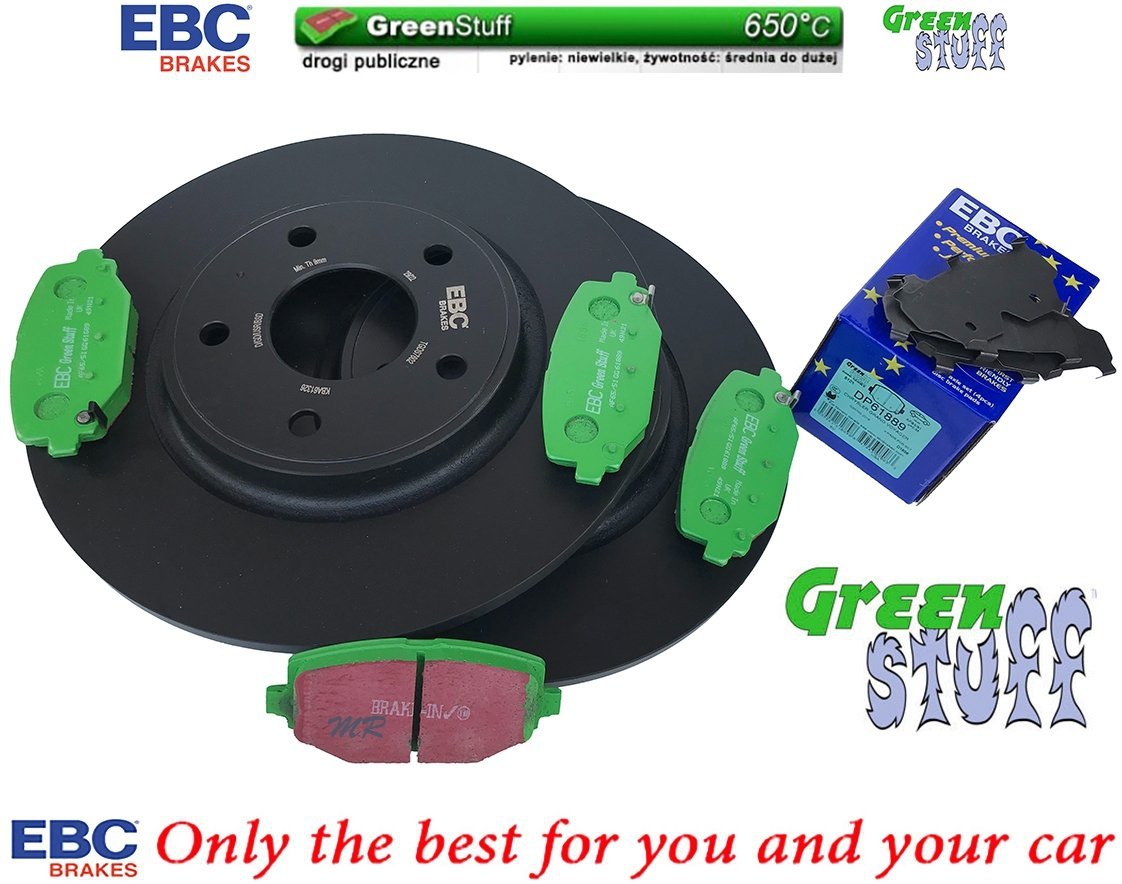 Tylne klocki GreenStuff + tarcze hamulcowe 328mm EBC seria Premium Lancia Voyager 2012-