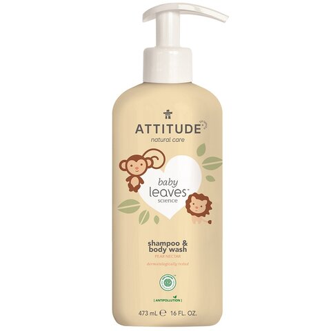 Attitude - Baby mydło i szampon do ciała 2w1 - Liście dziecka o zapachu soku gruszkowego, 473ml