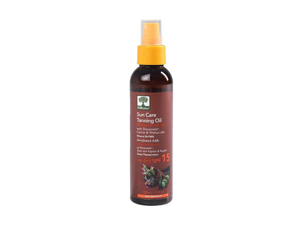 BIOselect - Olejek przeciwsłoneczny z niskim faktorem SPF 15, 150 ml