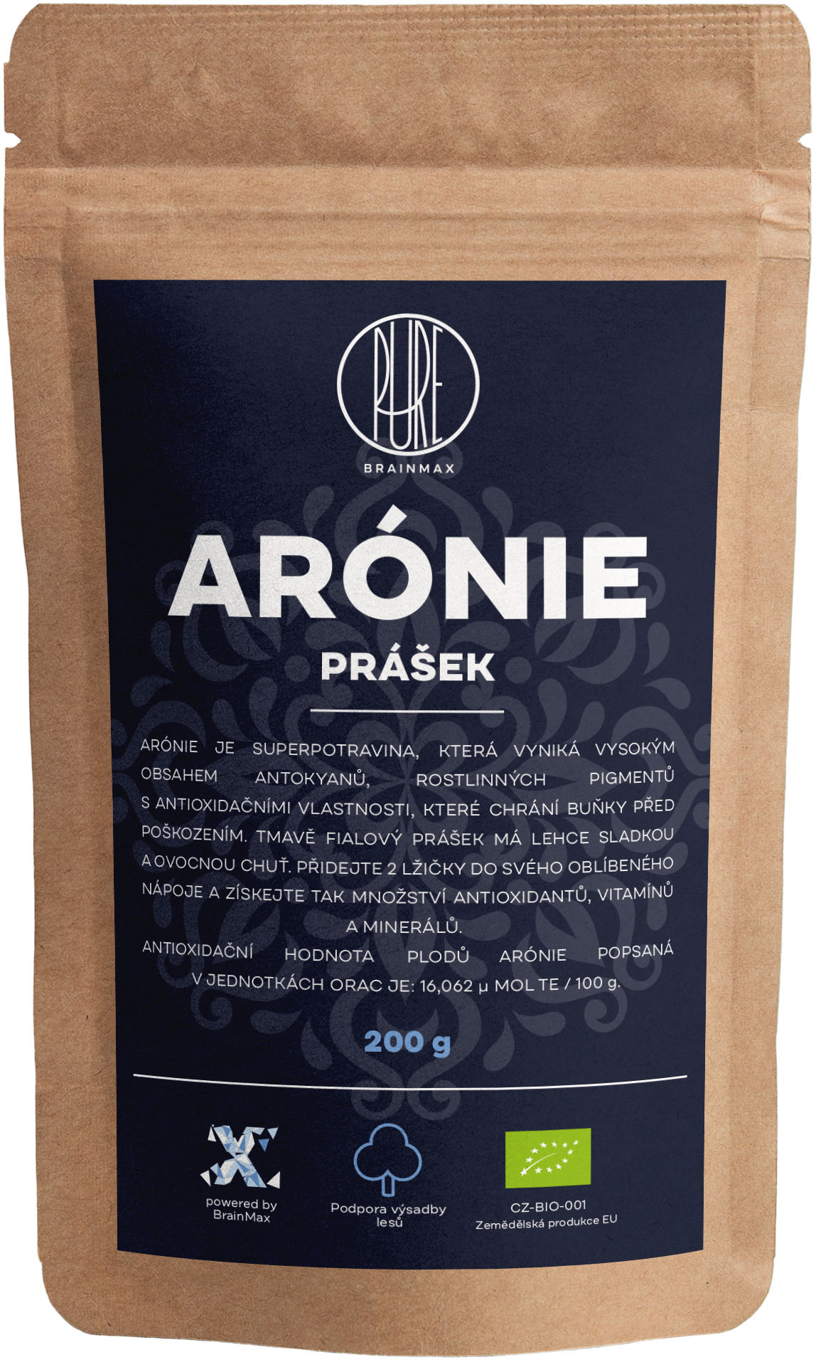 BrainMax Pure Aronia, BIO proszek, 200 g