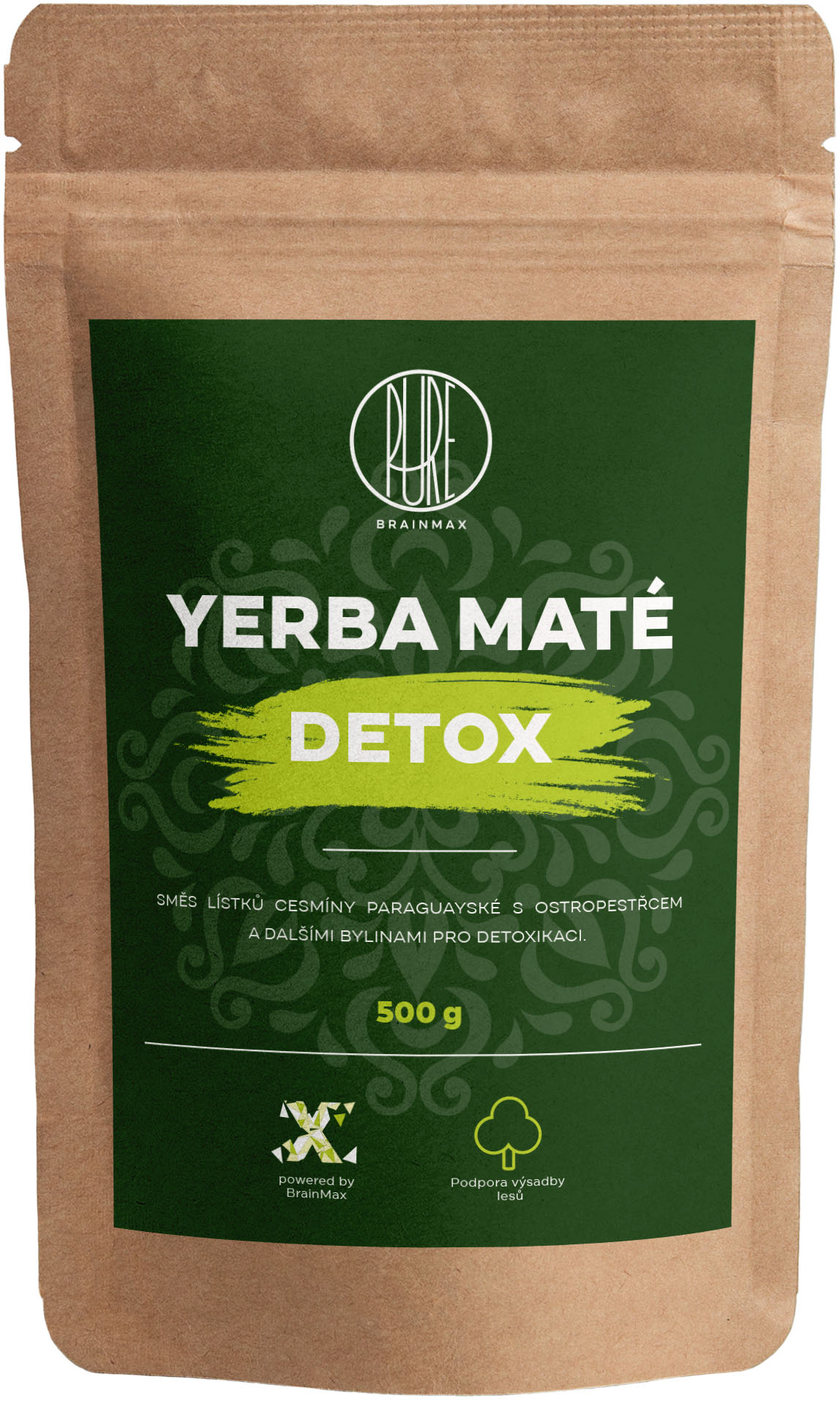 BrainMax Pure® Yerba Mate, Detox, 500 g