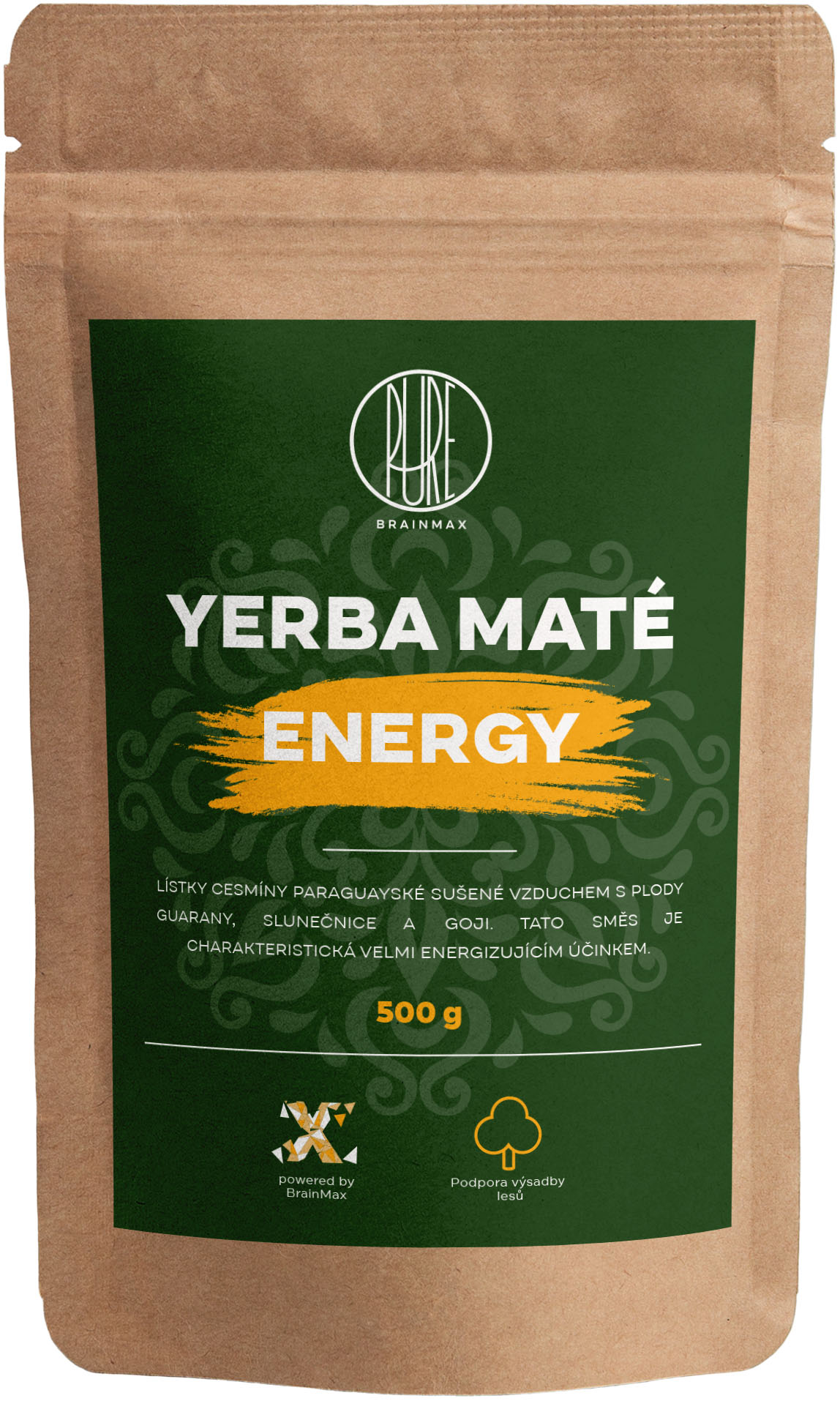 BrainMax Pure® Yerba Mate, Energy, 500 g