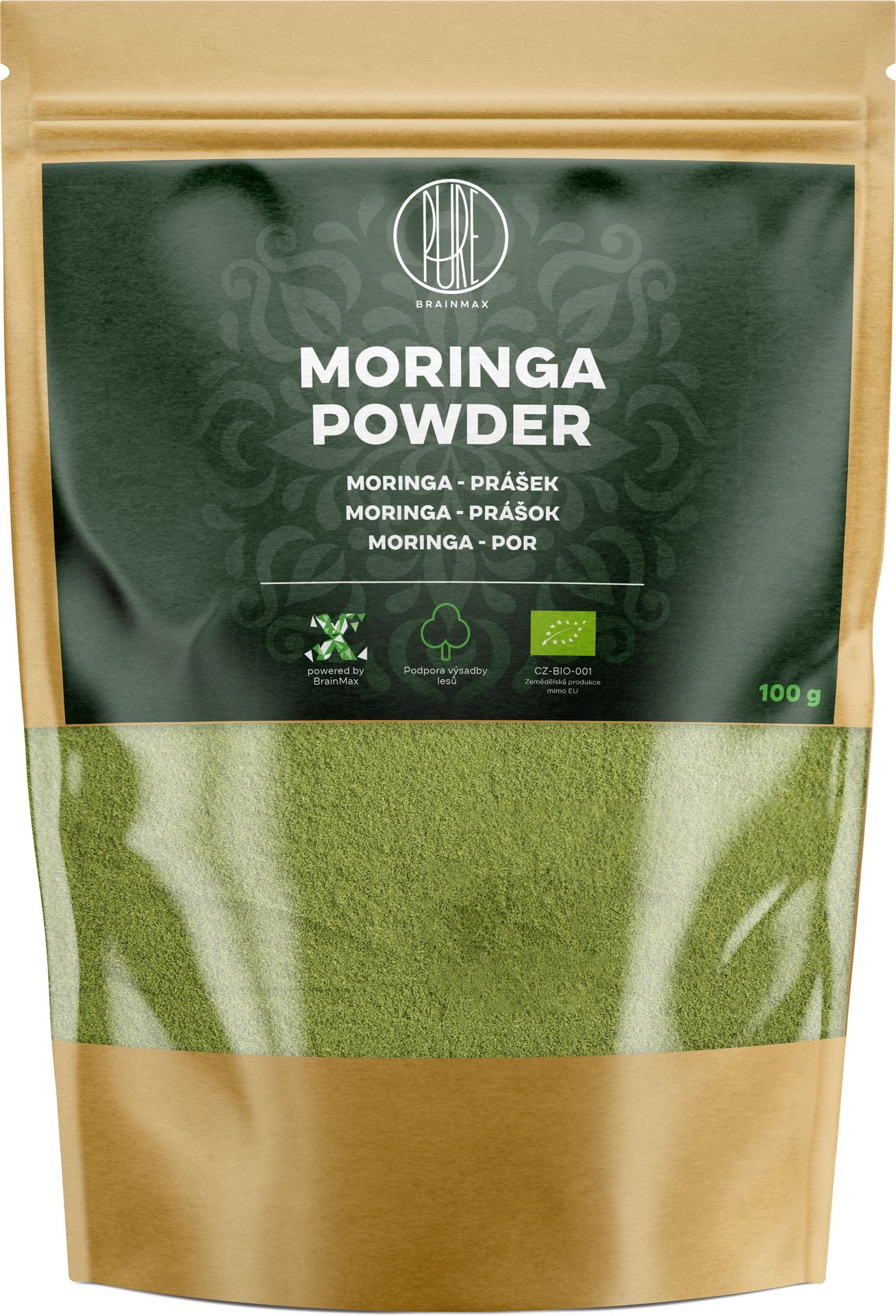 BrainMax Pure Moringa BIO proszek, 100 g