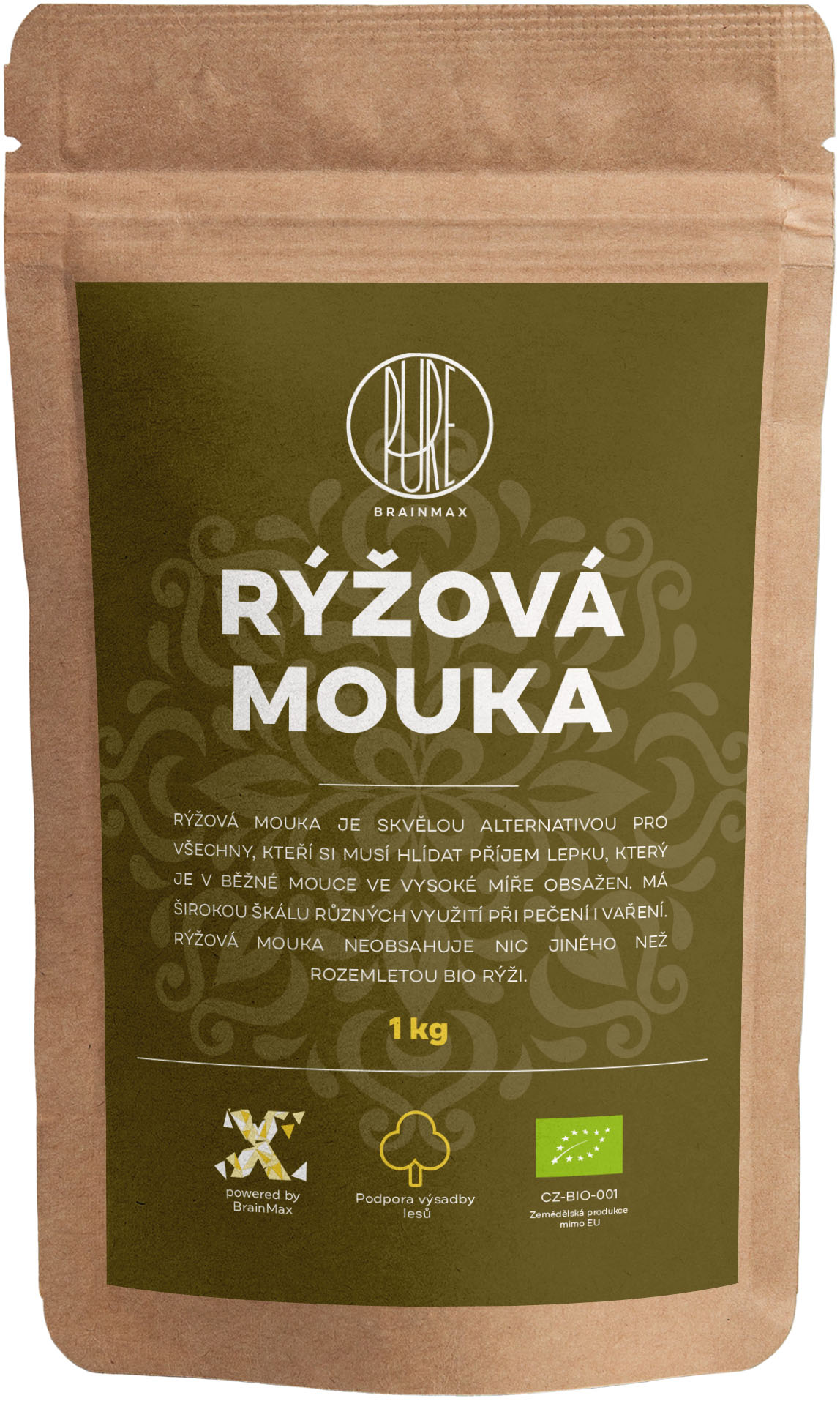 BrainMax Pure mąka ryżowa, bezglutenowa BIO, 1 kg