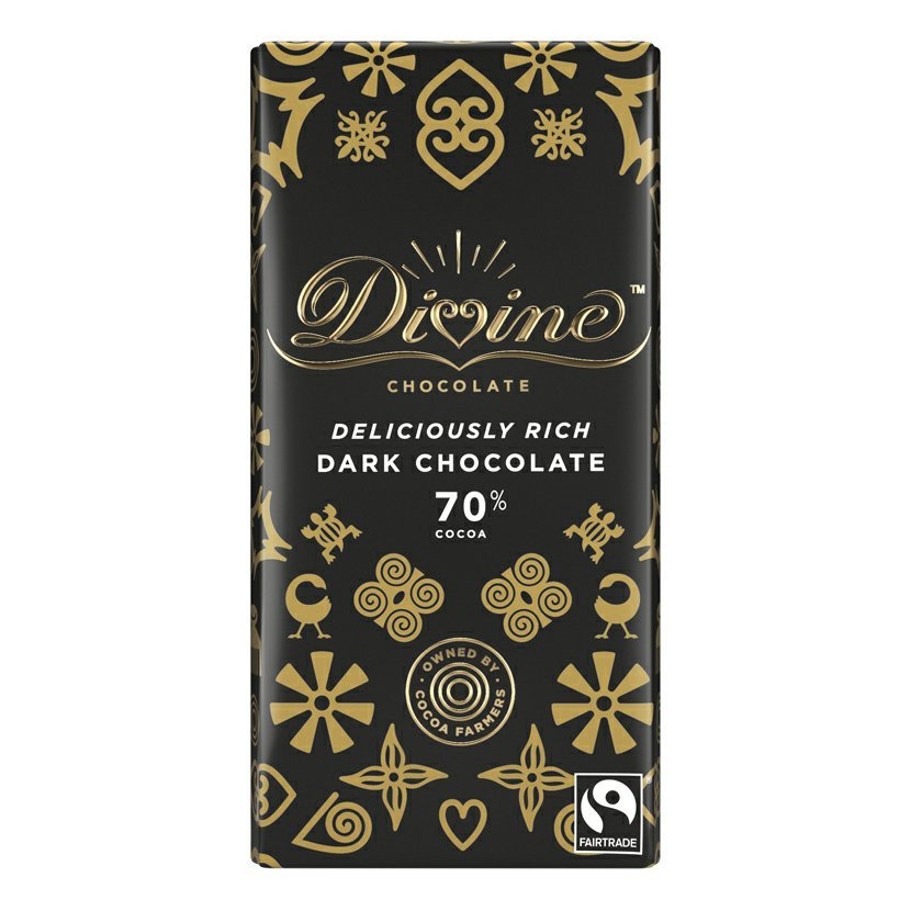 Divine Chocolate Gorzka Czekolada Ghana 70%, 90g