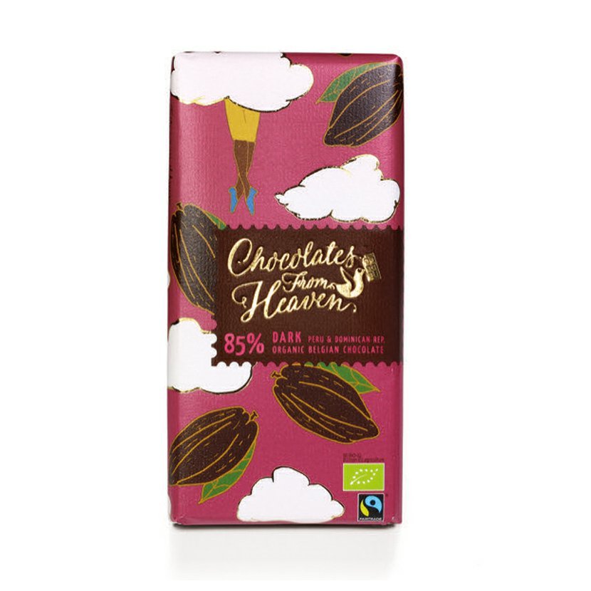 Chocolates from Heaven Czekoladki z Nieba - BIO czekolada gorzka Peru i Dominikana 85%, 100g