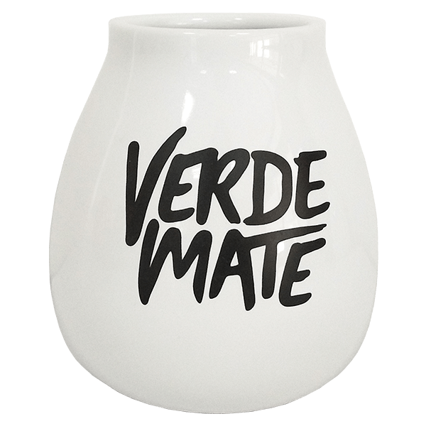 Biała ceramiczna calabasa - Verde Mate