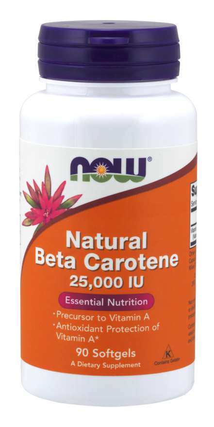 Now® Foods NOW Witamina A, Naturalny beta-karoten, 25000 IU, 90 kapsułek softgel