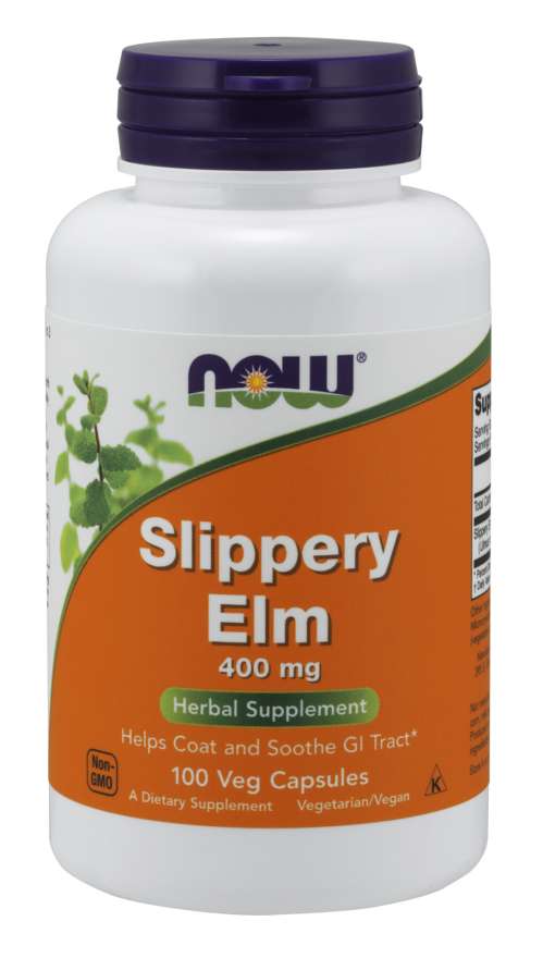 Now® Foods Slippery Elm (Czerwony Wiąz), 400 mg, 100 kapsułek roślinnych