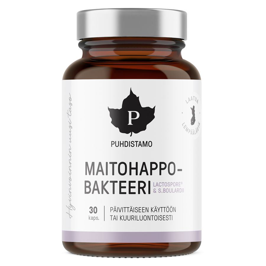 Puhdistamo - Bakterie kwasu mlekowego Boulardii 30 kapsułek (Probiotyki LactoSpore® i Lynside® - Maitohappo-bakteeri)