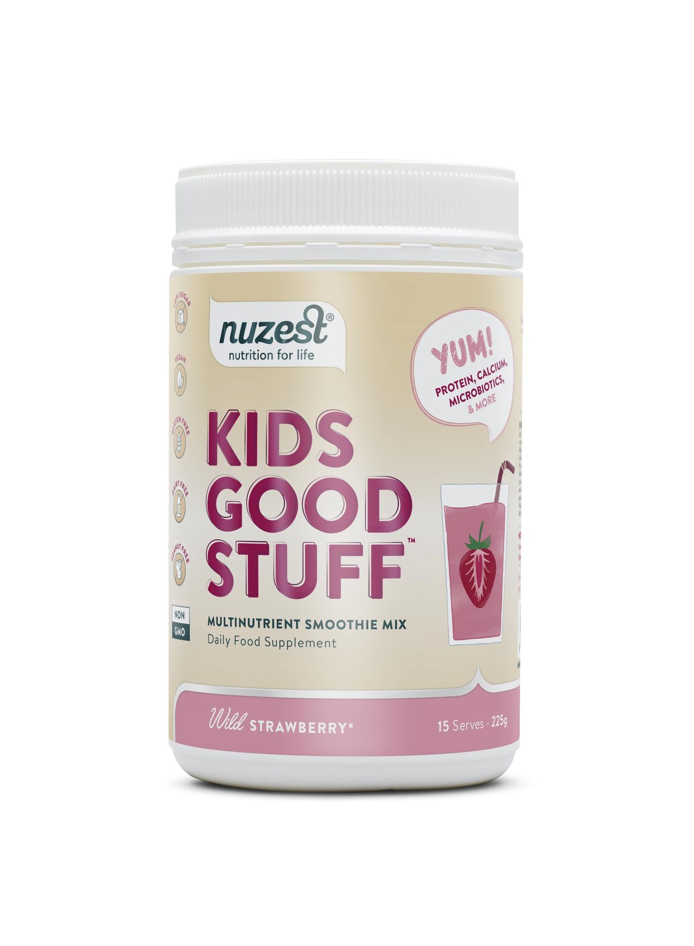 Nuzest - Kids Good Stuff, Dzika Truskawka Opakowanie: 225g