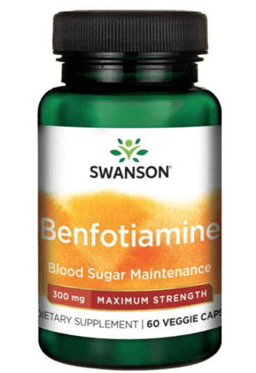 Swanson Benfotiamina (witamina B1), 300 mg, 60 kapsułek ziołowych