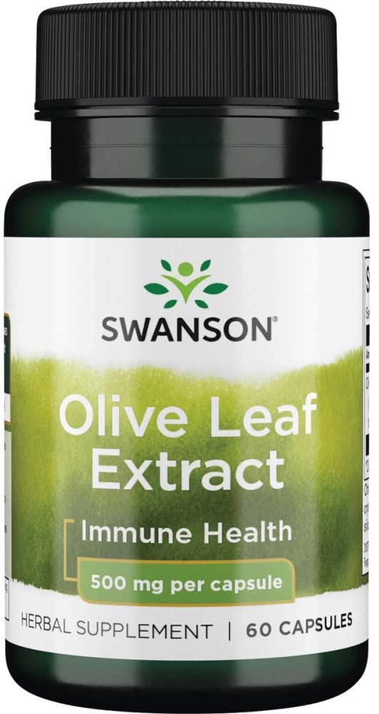 Swanson - Olive Leaf Extract, Liść Oliwny, 500 mg, 60 kapsułek