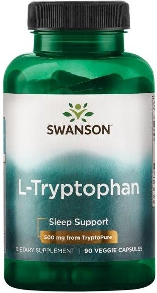 Swanson L-Tryptofan 500mg, Tryptofan, 60 kapsułek ziołowych