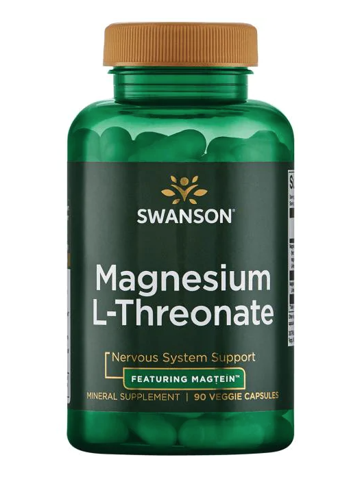 Swanson Ultra Magnez L-treonian (L-treonian magnezu), Magtein 90 kapsułek ziołowych