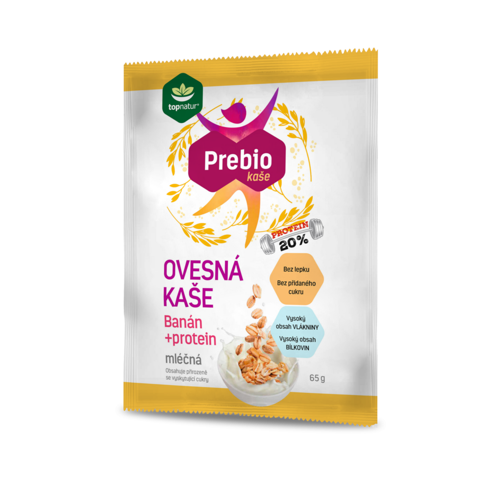 Topnatur - Kasza mleczna Prebio, banan + białko, 65 g