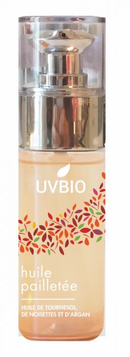 UVBIO - Suchy BIO olejek rozjaśniający z efektem połyskującym na ciele i włosach, 50ml