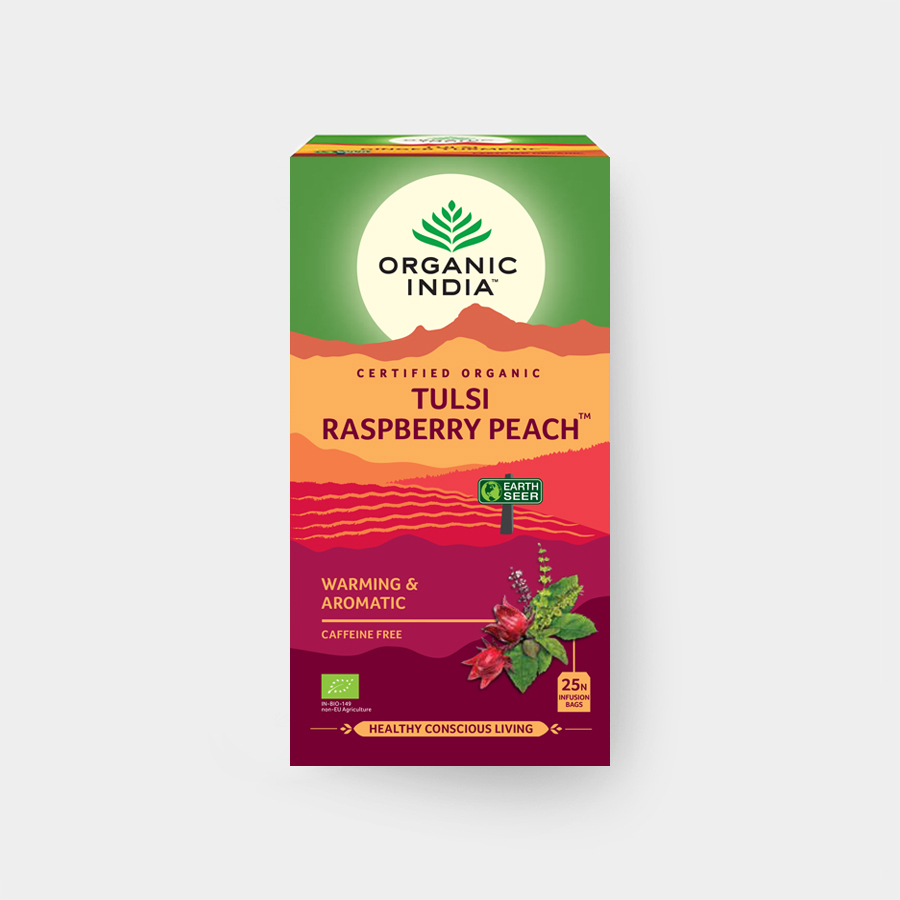 Organic India Tulsi owocowe z hibiskusem i czarnym bzem BIO, 25 torebek