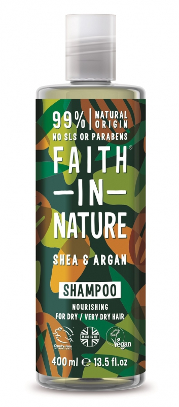 Faith in Nature - Szampon, masło arganowe i shea, 400 ml