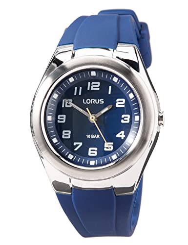 Lorus Analogowy zegarek kwarcowy uniseks z silikonowym paskiem RRX83GX9, NIEBIESKI, pasek