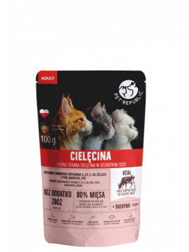 PetRepublic drobno siekane kawałki w delikatnym sosie cielęcina 100g dla kota