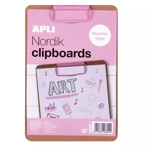Clipboard A5 drewniany pastelowy różowy - Apli