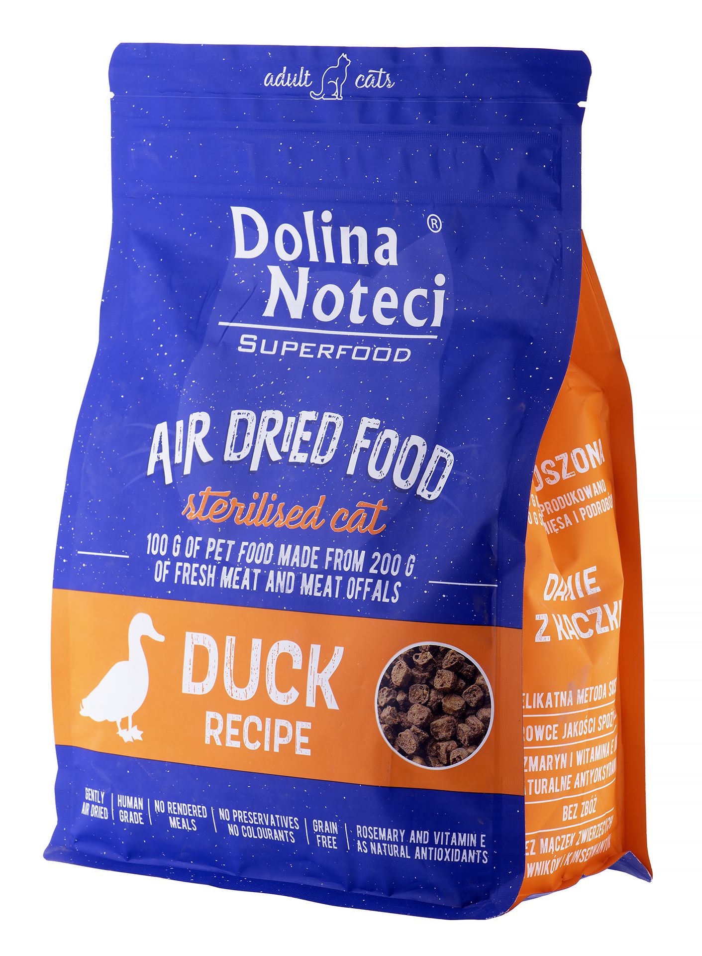 DOLINA NOTECI SUPERFOOD Danie z kaczki karma suszona dla kota po sterylizacji 1kg