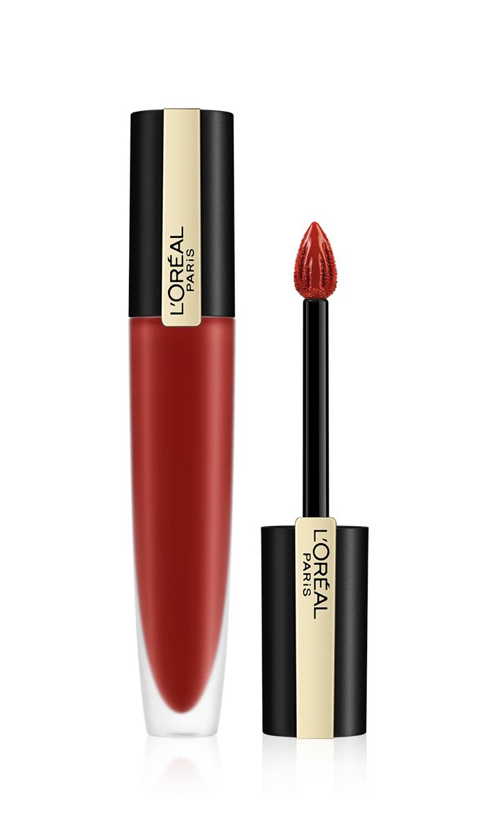 PARIS L'Oréal Rouge Signature nr 115 - Am Worth It, ultra-lekka i mocno pigmentowana pomadka do ust, matowe wykończenie o trwałości 24 h, 7 ml