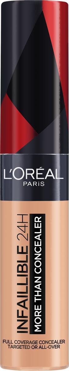 Cashmere L'Oréal Paris Infaillible More Than Concealer nr 327 korektor o wysokiej pigmentacji, bardzo duży aplikator, 11 ml