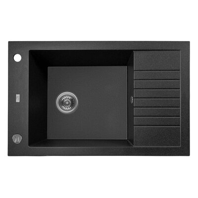 Laveo Zlewozmywak granitowy PIONIER czarny SBR_713T SBR_713T