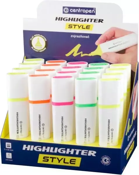 Centropen Display Zakreślacz Highlighter STYLE FLUO 20szt 6252