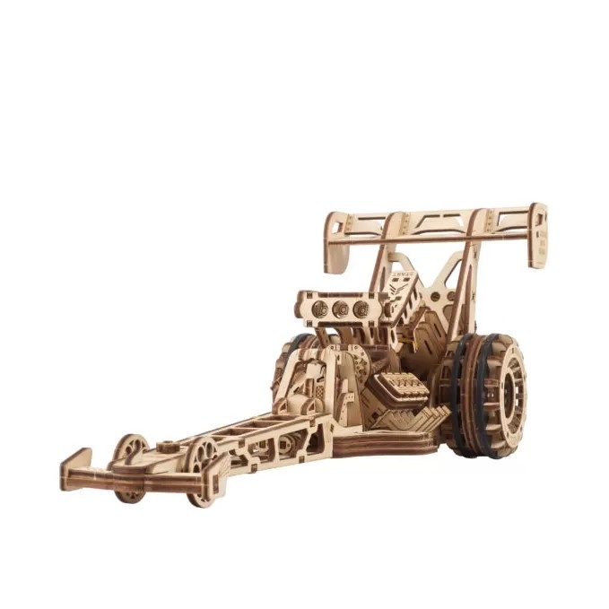 Puzzle 3D Dragster Ugears Drewniany