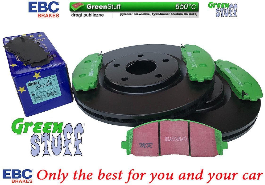 Przednie klocki GreenStuff + tarcze hamulcowe 330mm EBC seria Premium Dodge Journey 2012-