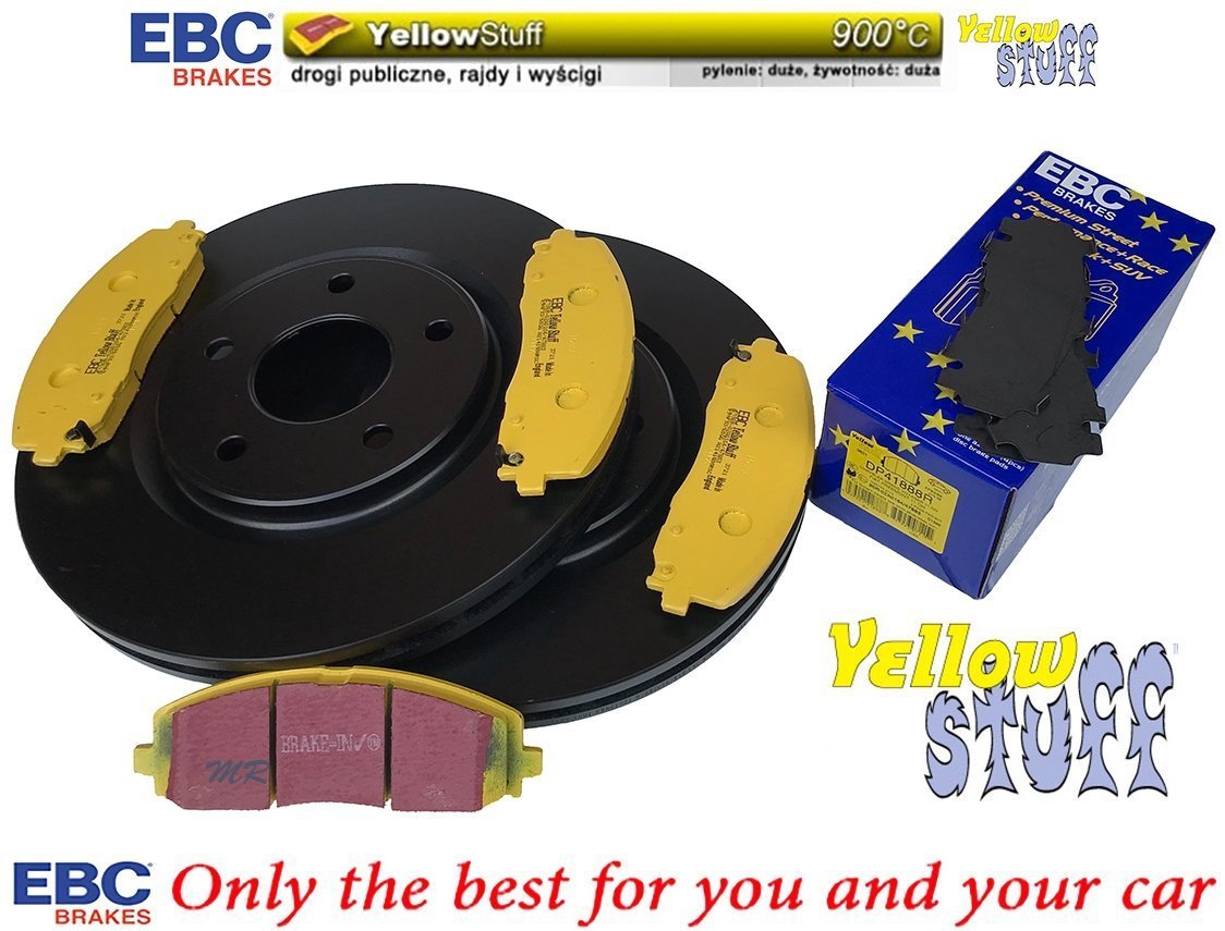 Przednie klocki YellowStuff + tarcze hamulcowe 330mm EBC seria Premium Chrysler Pacifica 2017-