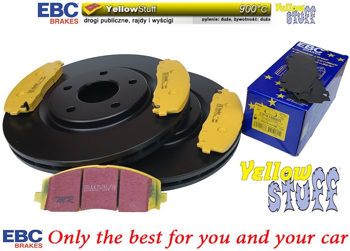 Przednie klocki YellowStuff + tarcze hamulcowe 330mm EBC seria Premium Lancia Voyager 2012-