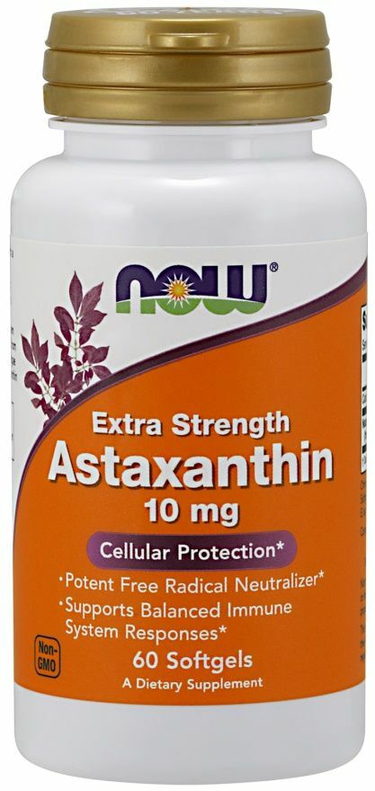 Now Foods Astaxanthin 10 Mg - Astaksantyna - 60 Kapsułek Wegetariańskich