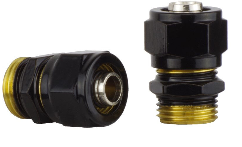 Złączka zaciskowa GZ x 1/2 x 16 PEX16x2 czarny błyszczący do zaworów Royal / Swing