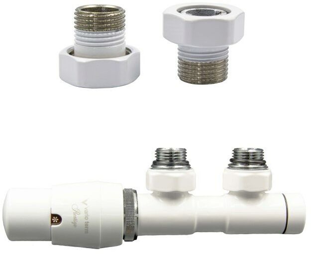 Zawór termostatyczny 50mm TWINS biały lewy GZ1/2