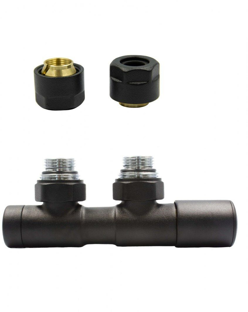 Zawór regulacyjny 50mm TWINS czarny mat prawy Cu