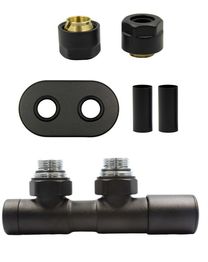 Zawór regulacyjny 50mm TWINS czarny mat prawy Cu All in One