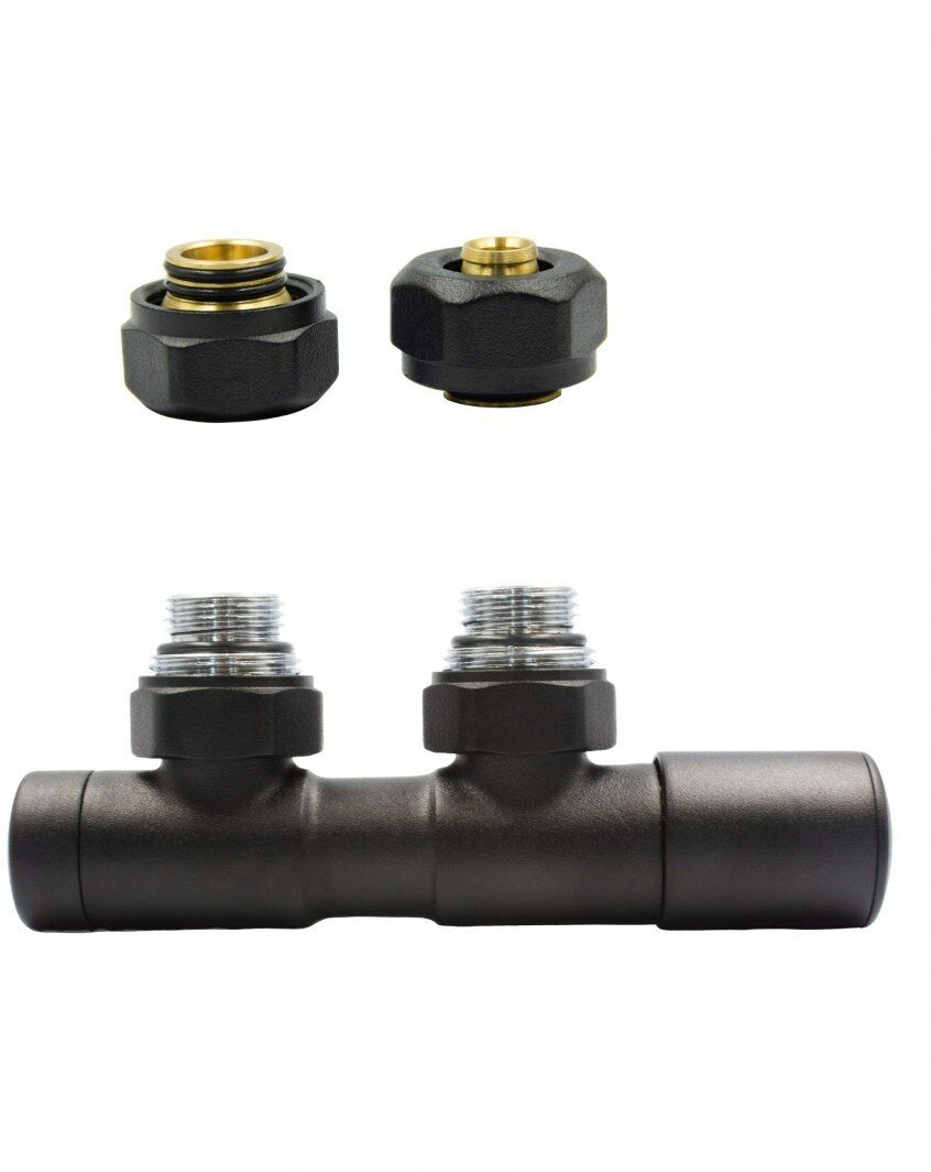 Zawór regulacyjny 50mm TWINS czarny mat prawy Pex
