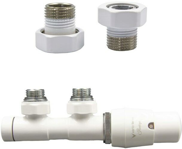 Zawór termostatyczny 50mm TWINS biały prawy GZ1/2
