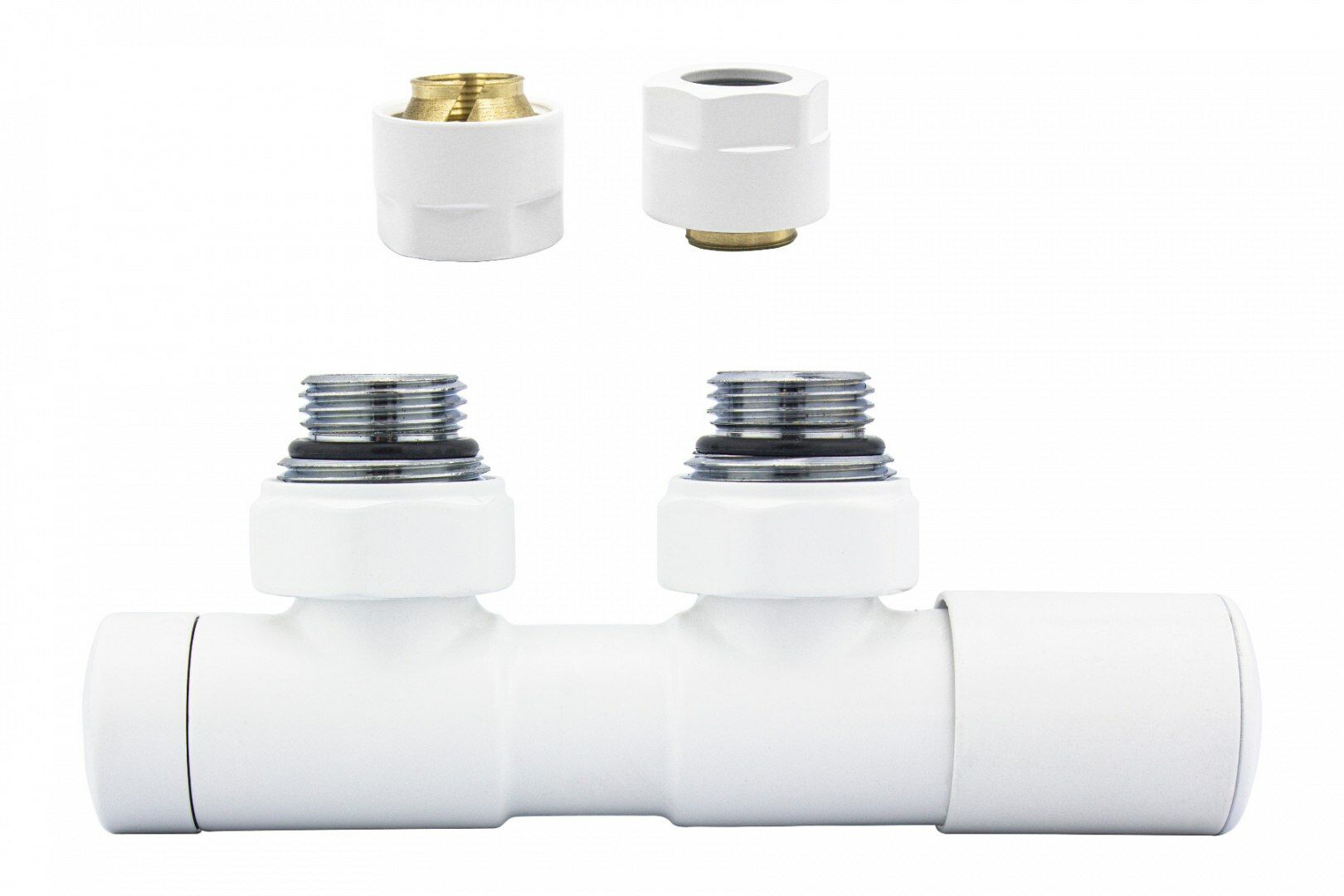 Zawór regulacyjny 50mm TWINS biały mat prawy Cu