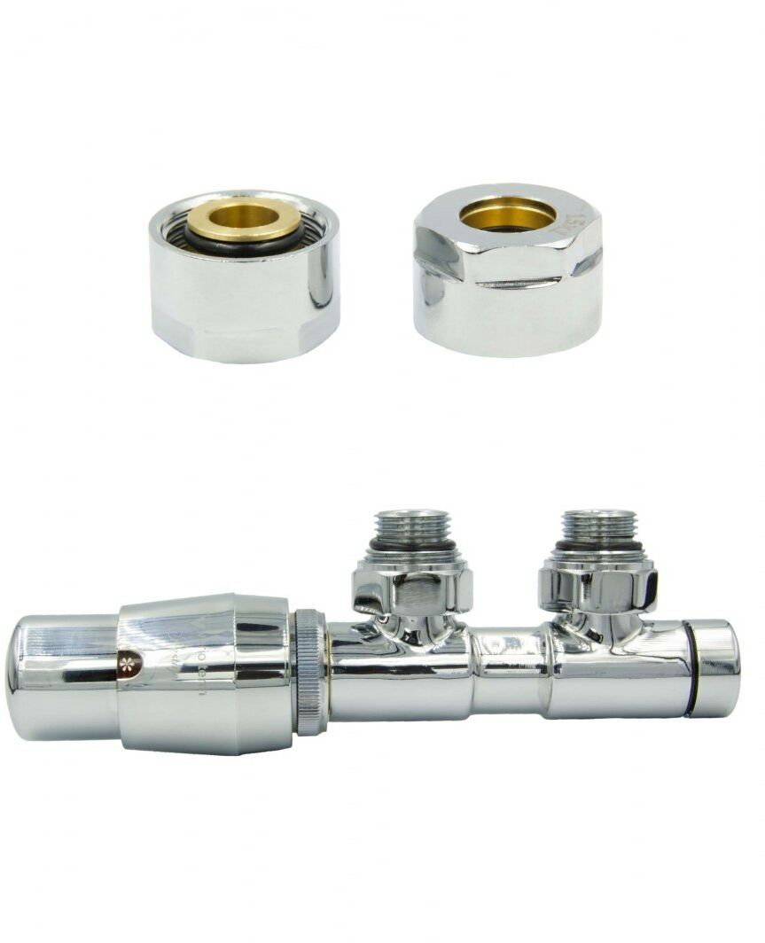 Zawór termostatyczny 50mm TWINS chrom lewy Cu