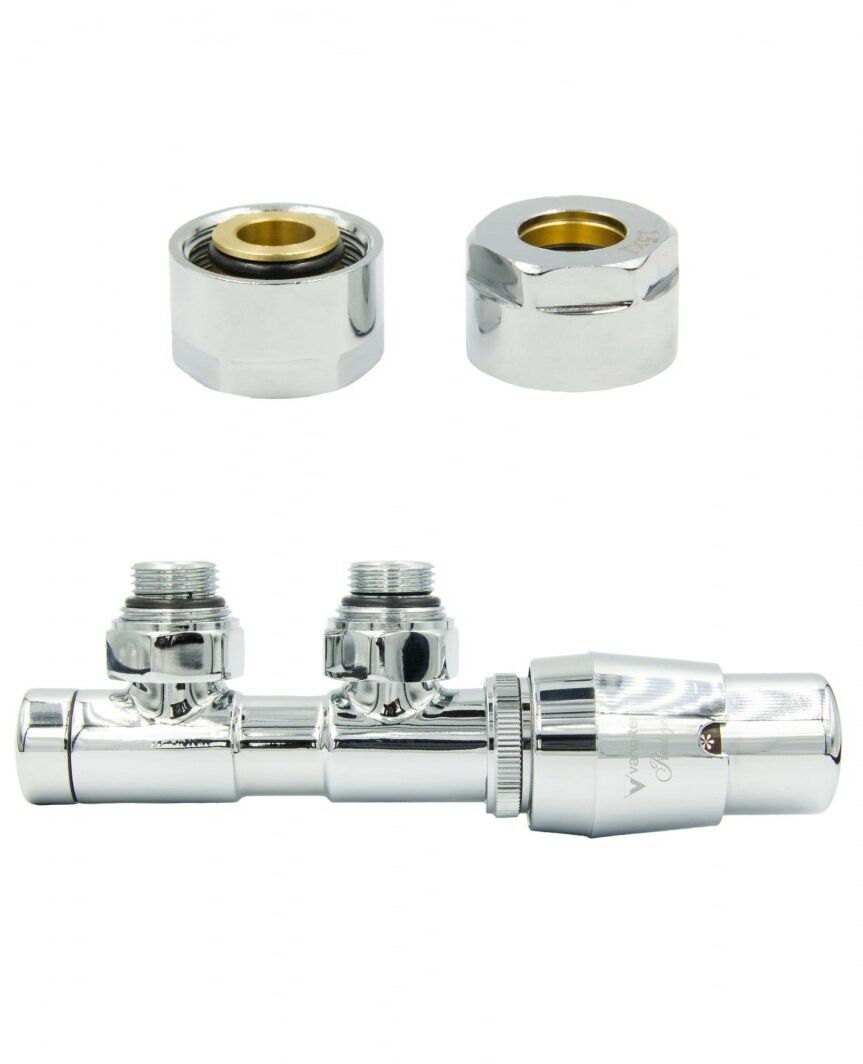 Zawór termostatyczny 50mm TWINS chrom prawy Cu
