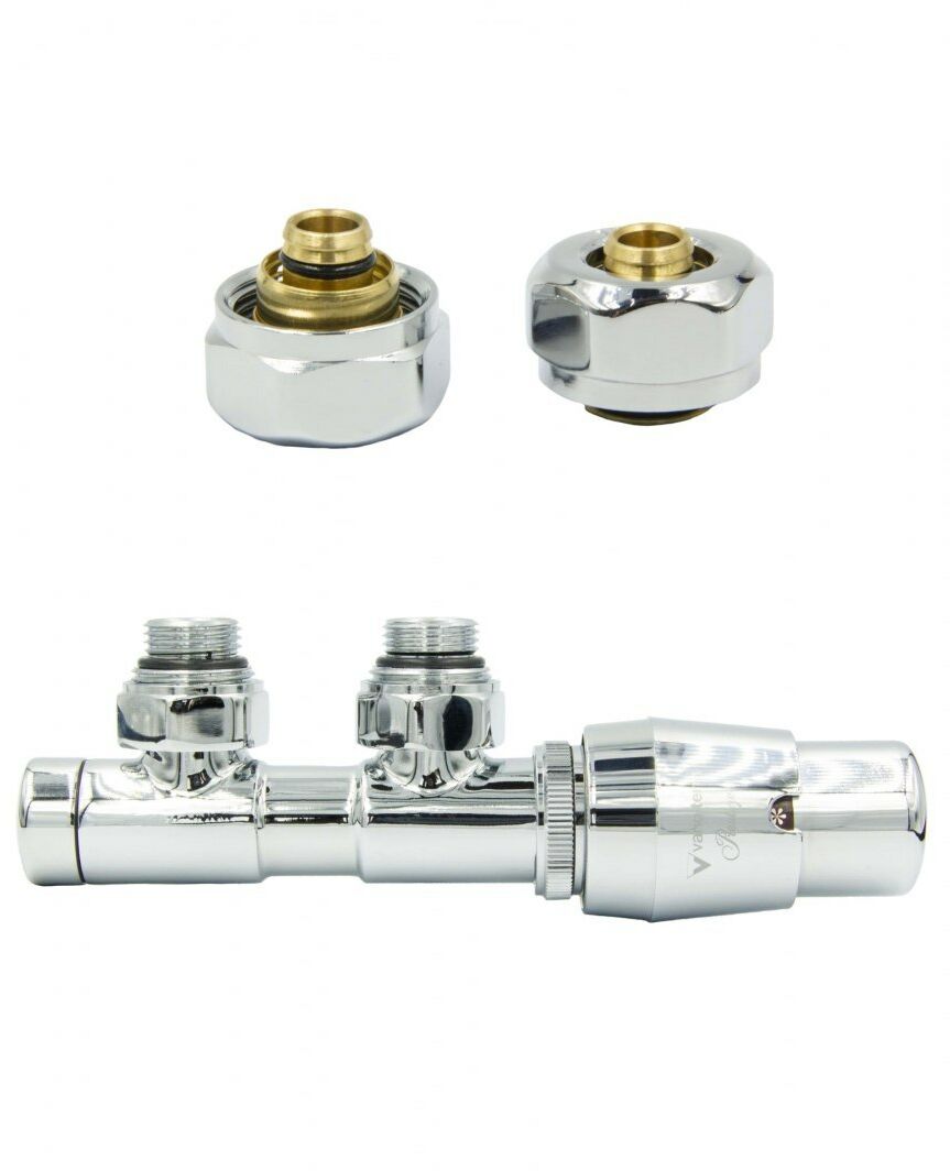 Zawór termostatyczny 50mm TWINS chrom prawy Pex